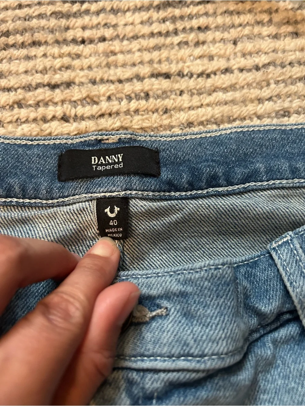 True Religion Danny Tapered Light Blue Denim Men’s Shorts Size 40